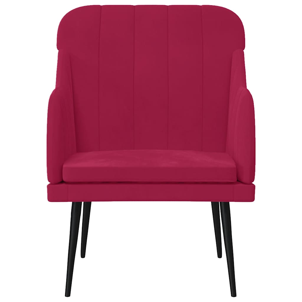 Vidaxl fauteuil 63x76x80 cm fluweel wijnrood