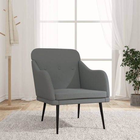 Vidaxl fauteuil 63x76x80 cm stof donkergrijs