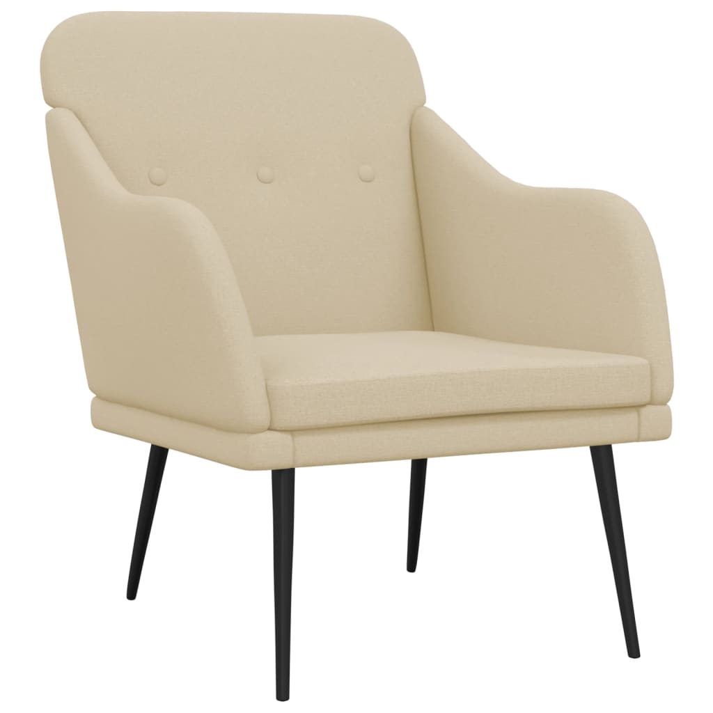 Vidaxl fauteuil 63x76x80 cm stof crèmekleurig