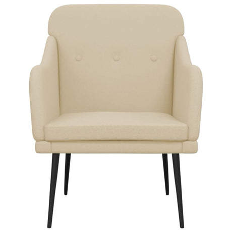 Vidaxl fauteuil 63x76x80 cm stof crèmekleurig