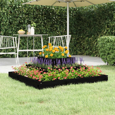 Donica Vidaxx 80x80x27 cm z litego drewna sosnowego w kolorze czarnym