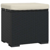 Vidaxl hocker met kussen 40x30x40 cm poly rattan zwart