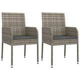 Vidaxl tuinstoelen 2 st met kussens poly rattan grijs