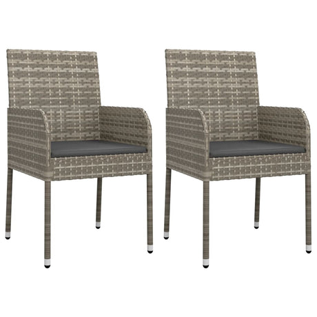 Vidaxl tuinstoelen 2 st met kussens poly rattan grijs