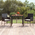 Vidaxl tuintafel met houten blad 90x90x75 cm poly rattan zwart
