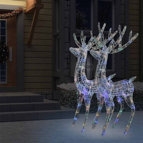 VidaXL Dekoracja świąteczna renifer XXL 2 szt. 250 LED wielokolorowa 180 cm akryl