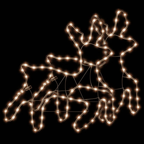VidaXL Figurka bożonarodzeniowa Renifer z diodami LED, 2 szt., 57x55x4,5 cm, ciepła biel