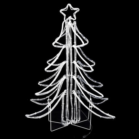 VidaXL Choinka figurkowa, 3 sztuki, składana, z diodami LED, 87x87x93 cm, ciepła biel