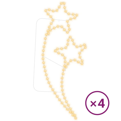 Vidaxl lichtkabels 4 st stervormig 125,5x53x4,5 cm warmwit