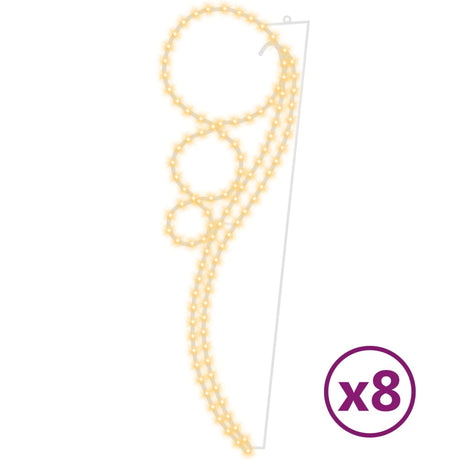 Vidaxl lichtkabels 8 st balvormig 115,5x35x4,5 cm warmwit