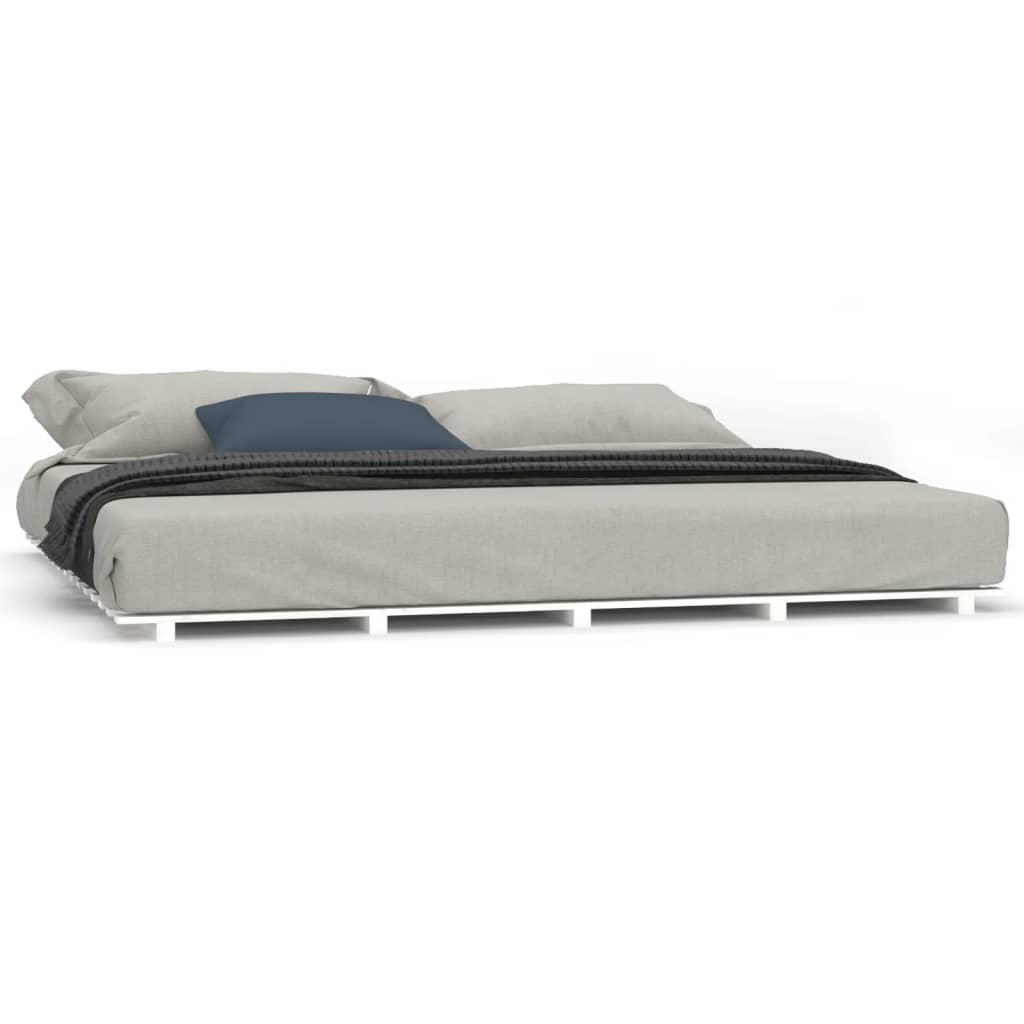 Vidaxl bedframe massief grenenhout wit 200x200 cm