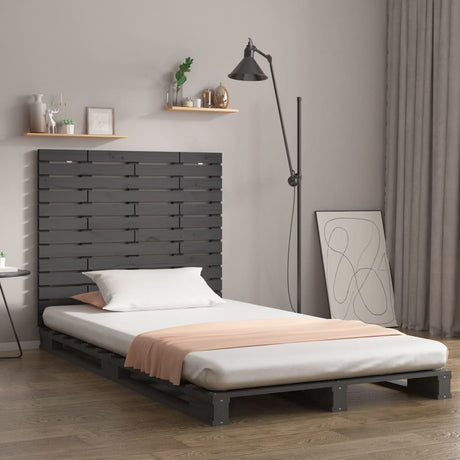 Vidaxl hoofdbord wandmontage 106x3x91,5 cm massief grenenhout grijs