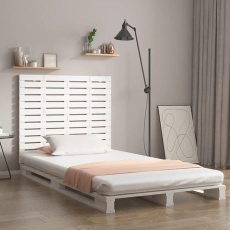 Vidaxl hoofdbord wandmontage 126x3x91,5 cm massief grenenhout wit