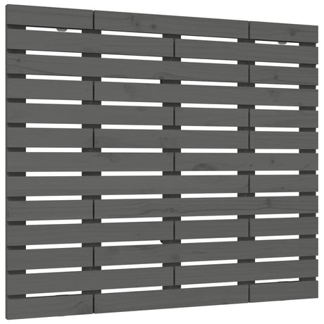 Vidaxl hoofdbord wandmontage 126x3x91,5 cm massief grenenhout grijs