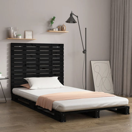 Vidaxl hoofdbord wandmontage 126x3x91,5 cm massief grenenhout zwart
