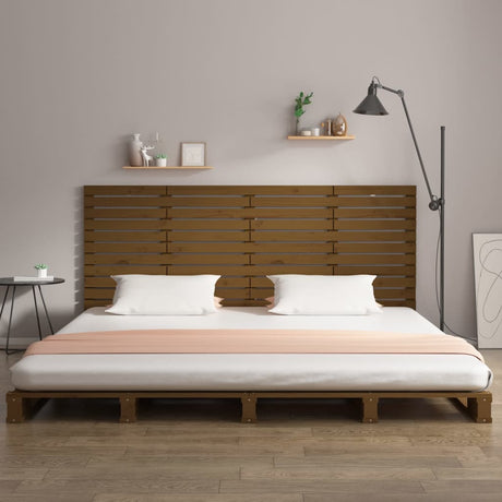 Vidaxl hoofdbord wandmontage 156x3x91,5 cm grenenhout honingbruin