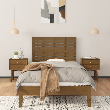 Vidaxl hoofdbord wandmontage 106x3x63 cm grenenhout honingbruin
