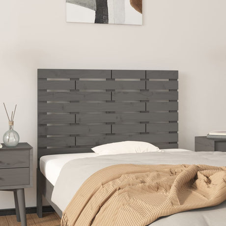 Vidaxl hoofdbord wandmontage 96x3x63 cm massief grenenhout grijs