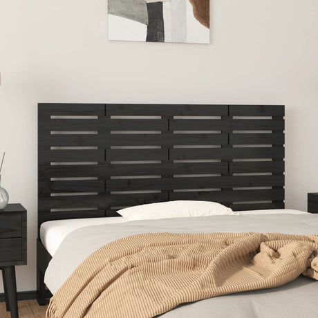 Vidaxl hoofdbord wandmontage 126x3x63 cm massief grenenhout zwart
