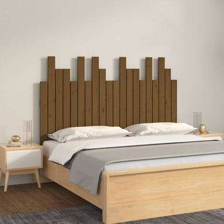 Vidaxl hoofdbord wandmontage 127,5x3x80 cm grenenhout honingbruin