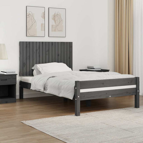 Vidaxl wandhoofdbord 108x3x60 cm massief grenenhout grijs