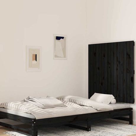 Vidaxl wandhoofdbord 95,5x3x90 cm massief grenenhout zwart