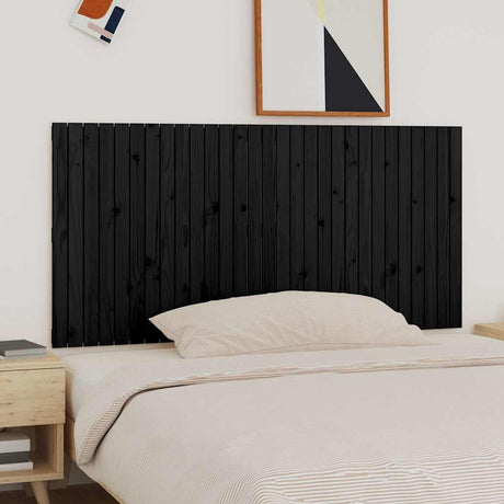 Vidaxl wandhoofdbord 185x3x90 cm massief grenenhout zwart