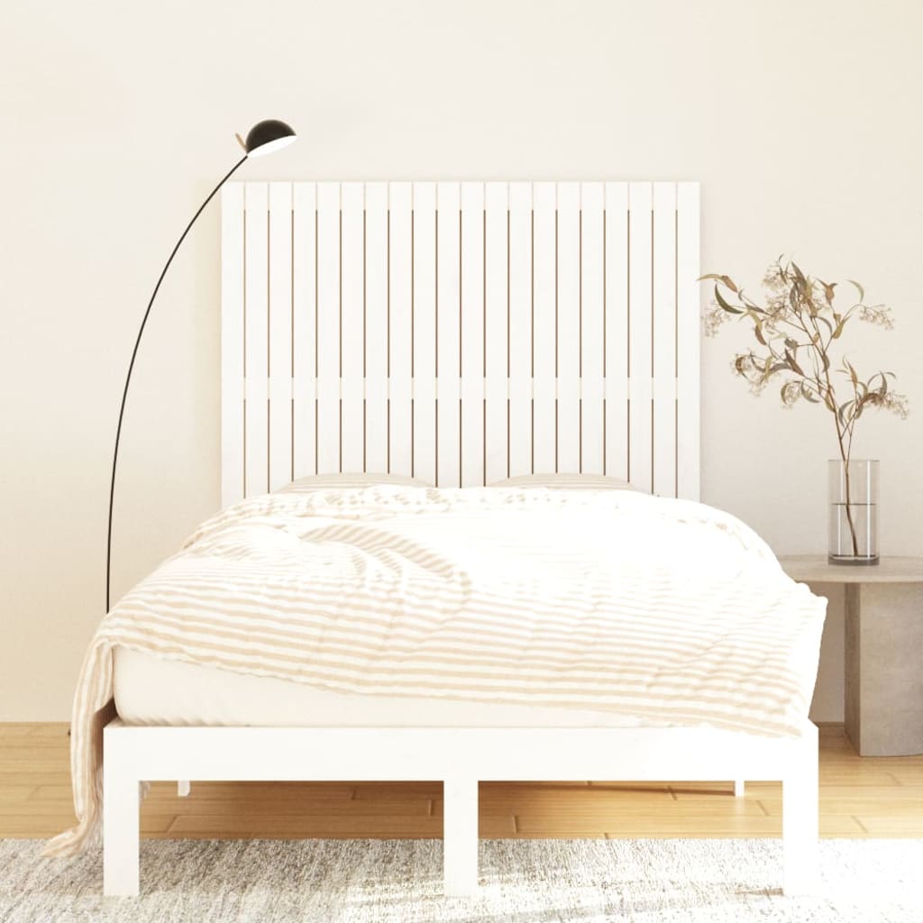 Vidaxl wandhoofdbord 127,5x3x110 cm massief grenenhout wit