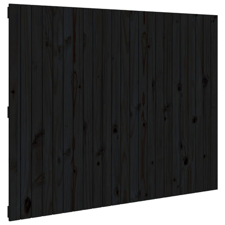 Vidaxl wandhoofdbord 146,5x3x110 cm massief grenenhout zwart