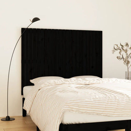 Vidaxl wandhoofdbord 146,5x3x110 cm massief grenenhout zwart