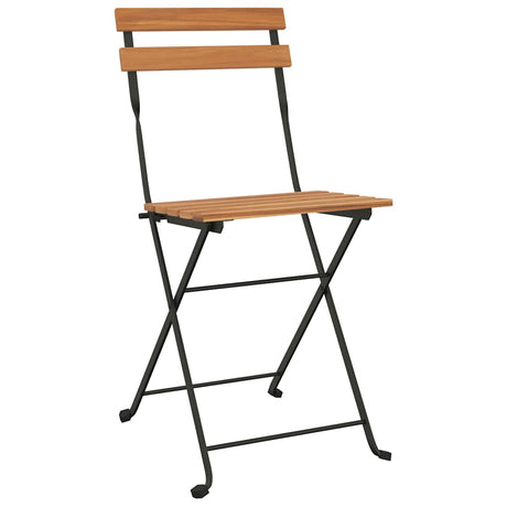 Vidaxl opklapbare stoelen, 2 stuks, massief teakhout en staal