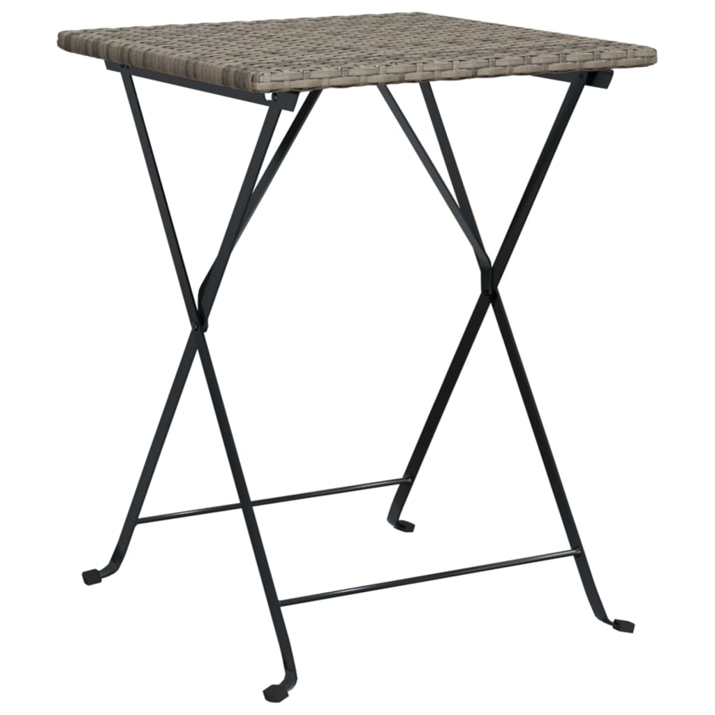 Vidaxl bistrotafel inklapbaar 55x54x71 cm poly rattan grijs
