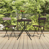 Vidaxl opklapbare stoelen, 2 stuks, bruin, van polyrotan en staal.