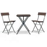 Vidaxl 3-delige bistroset inklapbaar poly rattan bruin