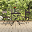 Vidaxl 3-delige bistroset inklapbaar poly rattan bruin