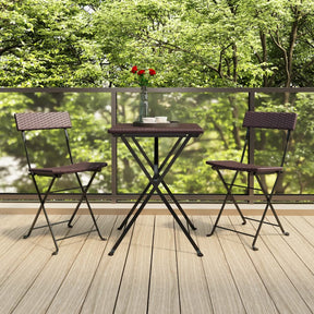 Vidaxl 3-delige bistroset inklapbaar poly rattan bruin