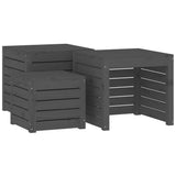 Vidaxl 3-delige tuinboxset massief grenenhout grijs