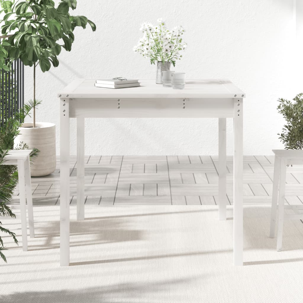 Vidaxl tuintafel 82,5x82,5x76 cm massief grenenhout wit