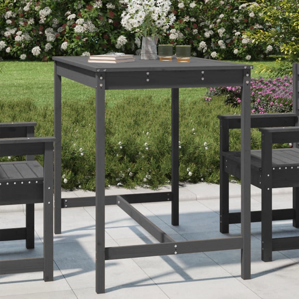 Vidaxl tuintafel 121x82,5x110 cm massief grenenhout grijs