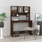 Vidaxl bureau met schappen 102x45x148 cm bewerkt hout gerookt eiken