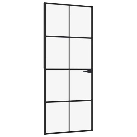 Drzwi wewnętrzne Vidaxx 83x201,5 cm szkło hartowane i aluminium wąskie czarne