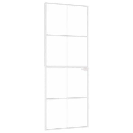 Drzwi wewnętrzne Vidaxx 76x201,5 cm szkło hartowane i aluminium wąskie białe
