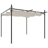Vidaxl pergola met uitschuifbaar dak 295x292x230 crèmekleurig