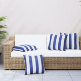 Vidaxl sierkussens 4 st gestreept 60x60 cm stof blauw en wit