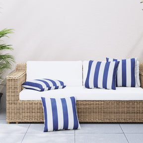Vidaxl sierkussens 4 st gestreept 60x60 cm stof blauw en wit
