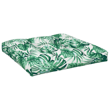 Poduszka paletowa VidaXL wzór liścia 70x70x12 cm