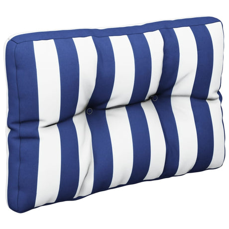 Vidaxl palletkussen gestreept 50x40x12 cm stof blauw en wit