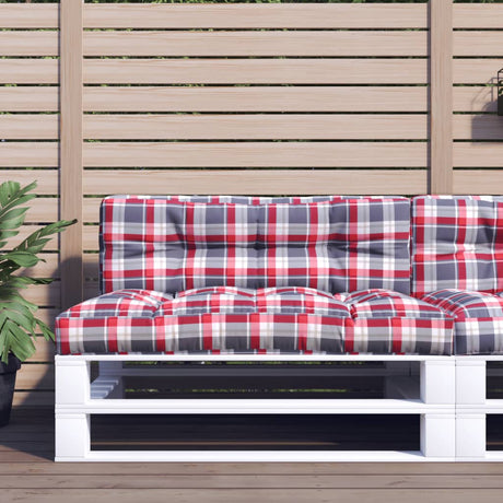 Poduszka na paletę Vidaxx 120x40x12 cm tkanina w romby czerwona