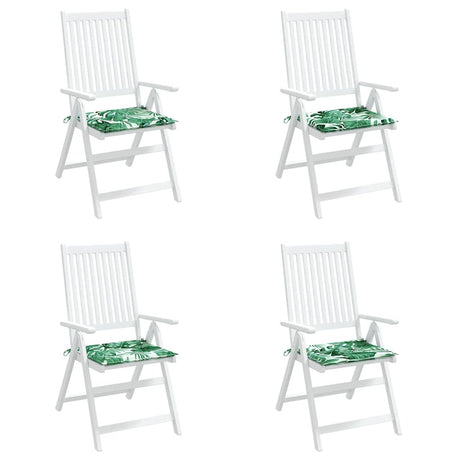 Vidaxl stoelkussens 4 st bladpatroon 40x40x3 cm stof