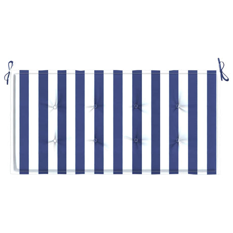 Poduszka na ławkę ogrodową Vidaxx w paski 120x50x4 cm tkanina oxford biało-niebieska